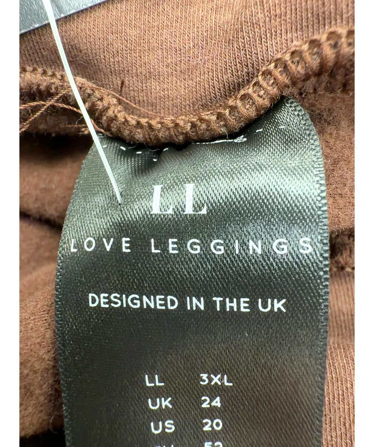 Love Leggings Brown Colour, size UK 24 — detail