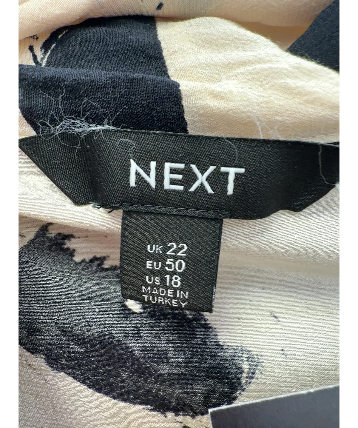 Next Beige Ecru Spot Tie Neck Drape Blouse, size UK 22 — detail