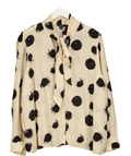 Next Beige Ecru Spot Tie Neck Drape Blouse, size UK 22 — front