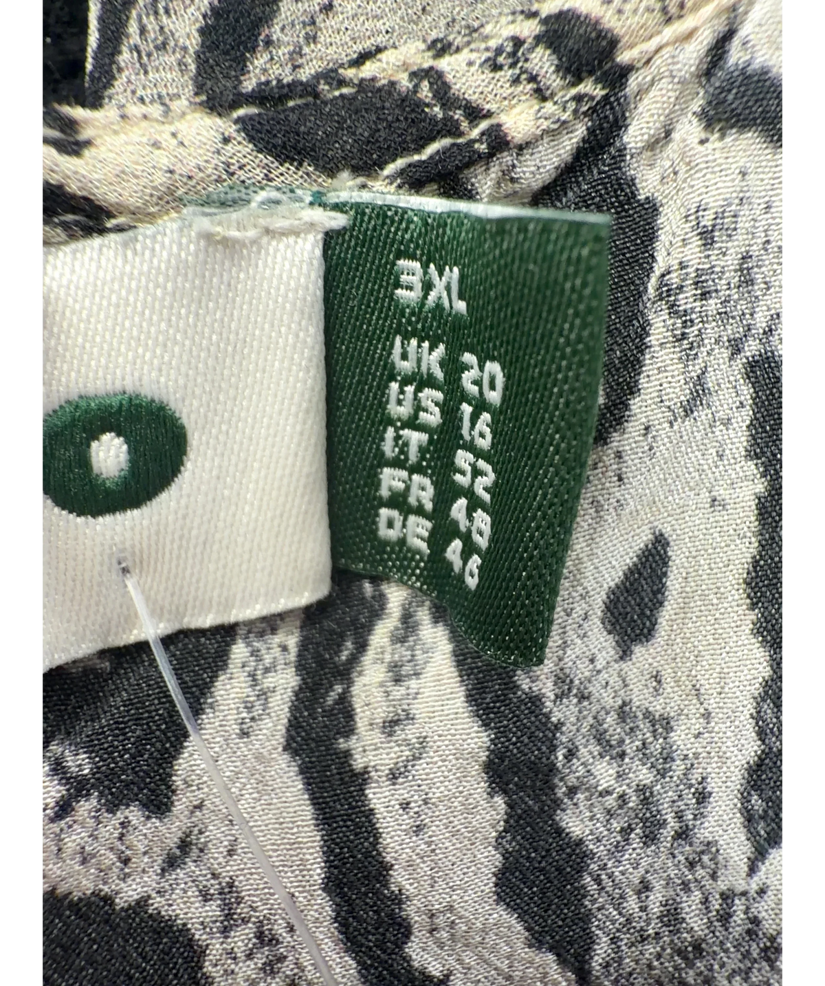 Rixo Beige Milia Top, size UK 20 — care label