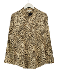 M&S Cream Printed Collared Button Through Shirt, size UK 22 — front