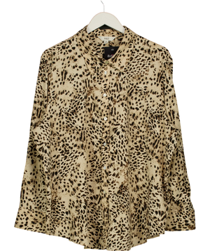 M&S Printed Collared Button Through Shirt Cream UK 22