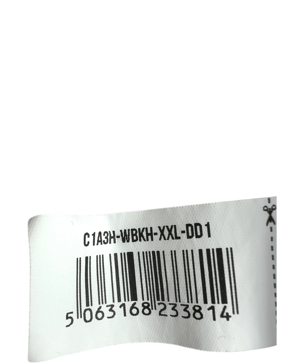 GYMSHARK Grey fuzzy knit V-neck sweater, size UK XXL — fabric detail