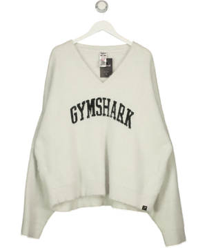 Gymshark Fuzzy Knit V-Neck Sweater Grey UK XXL