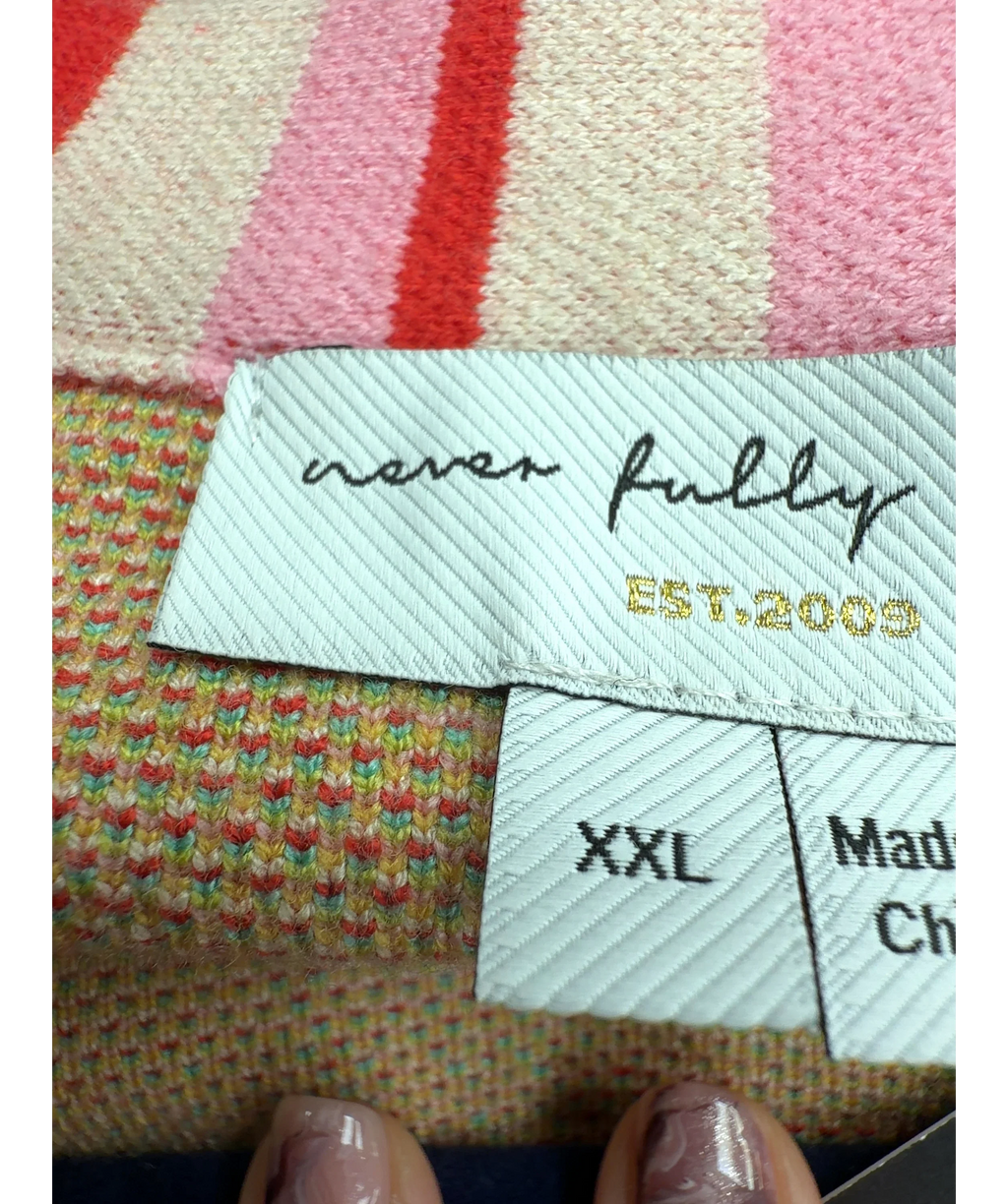 Never Fully Dressed Pink Dallas Cardigan, size UK XXL — care label