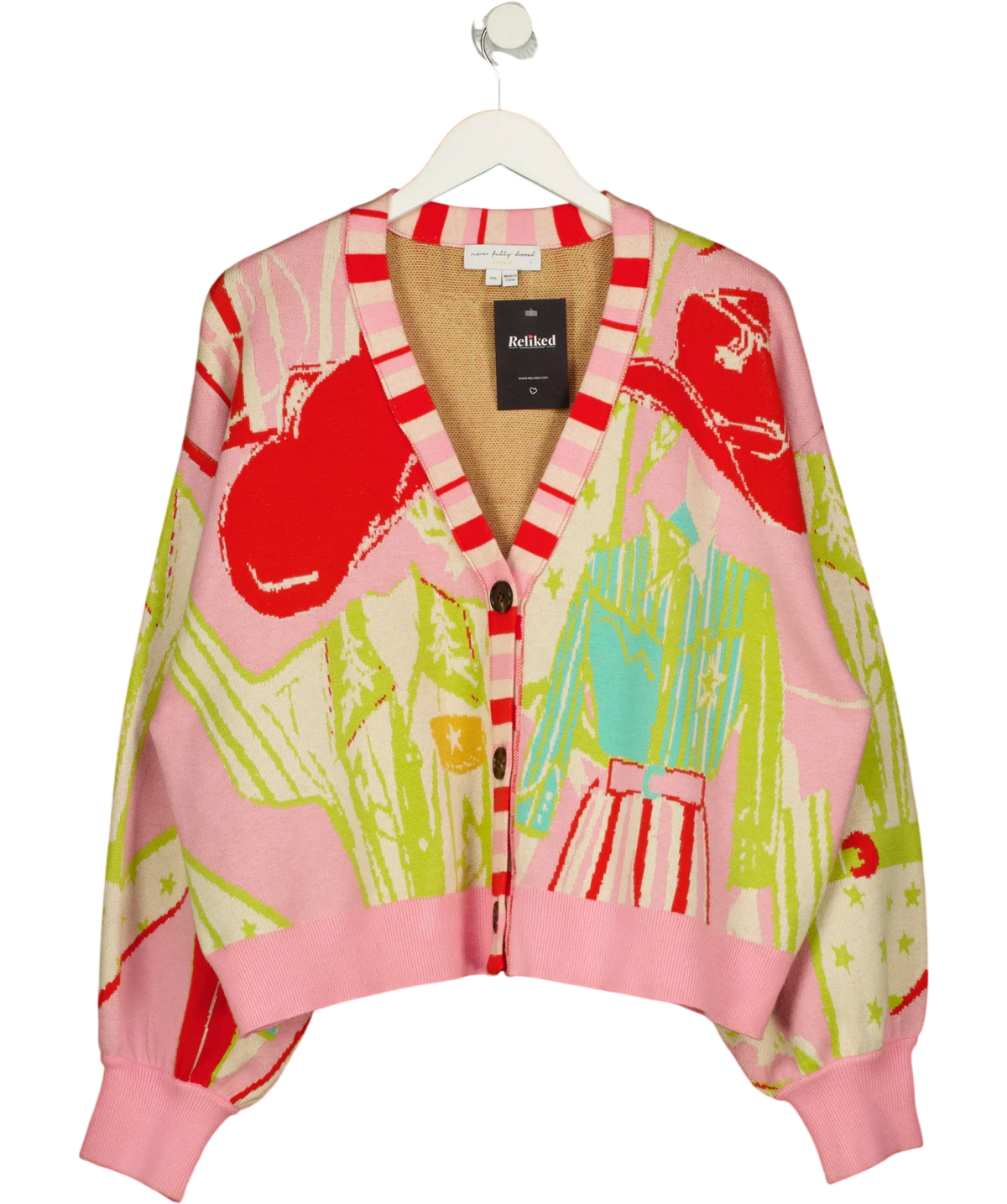 Never Fully Dressed Pink Dallas Cardigan, size UK XXL — front