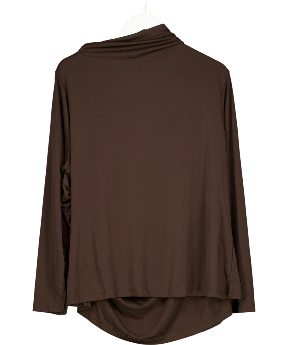 Monsoon Brown Dayna Long Sleeve Drape Jersey Top, size UK 22 — back