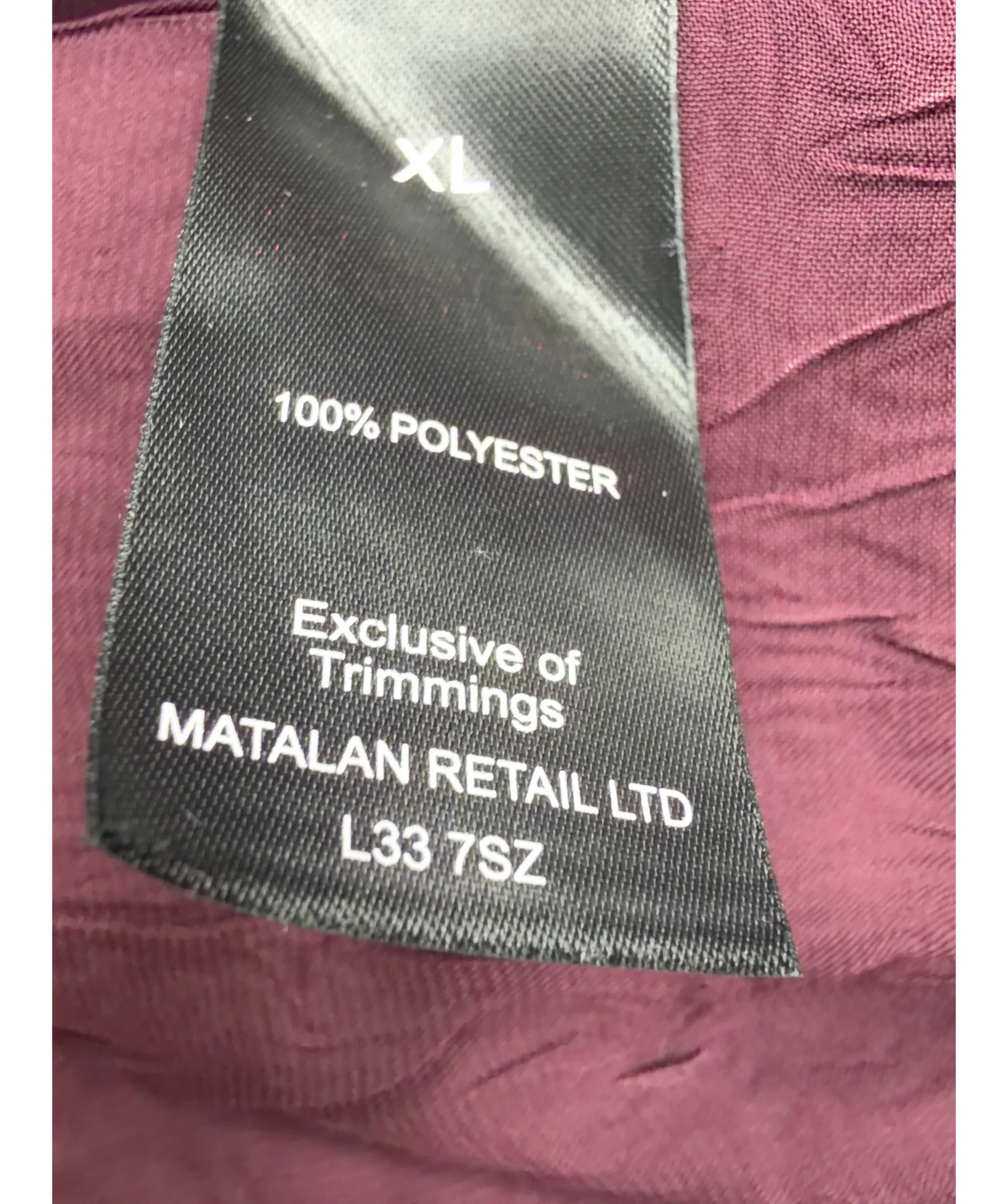 Et Vous burgundy textured shirt, size UK XL — label