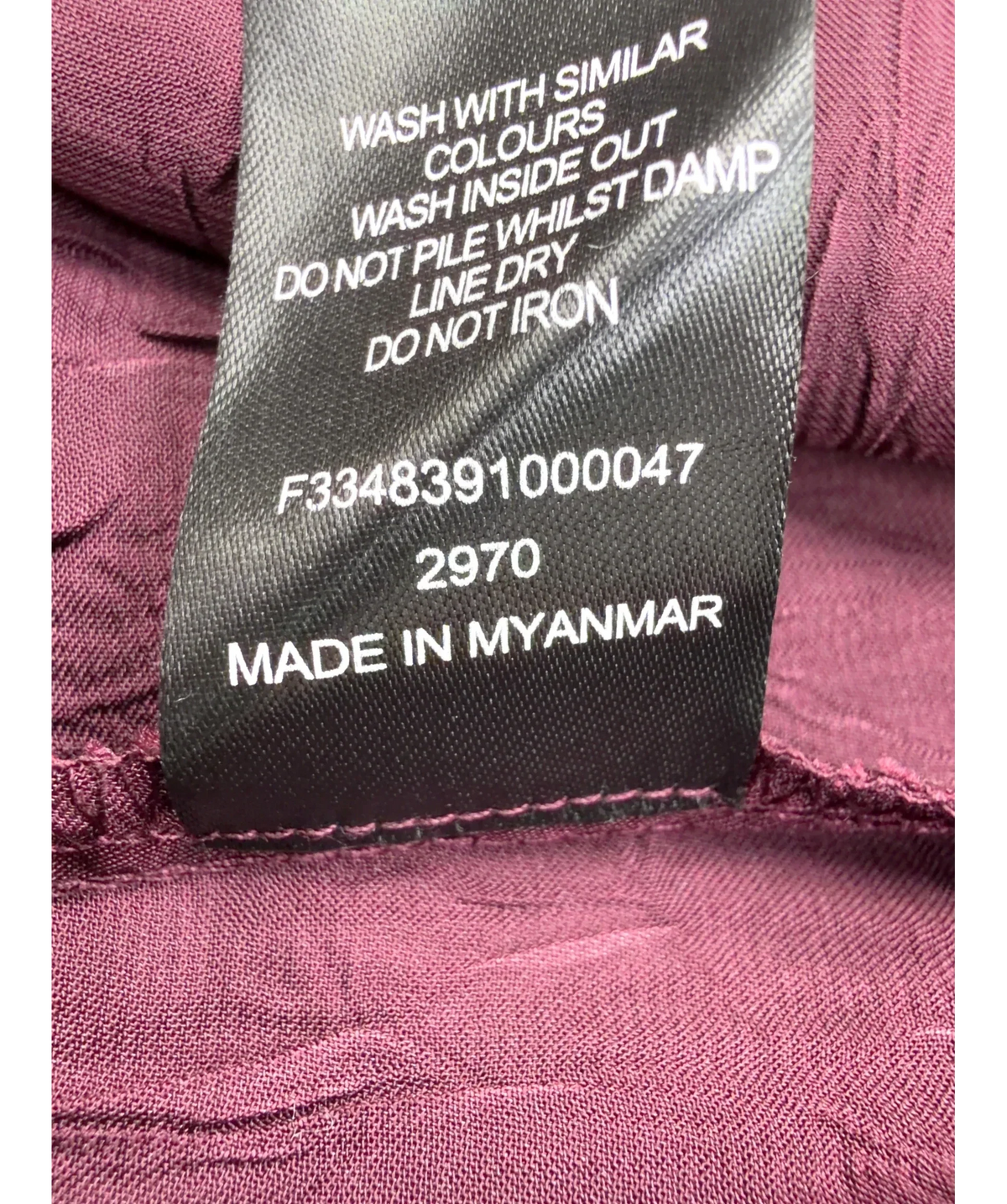 Et Vous burgundy textured shirt, size UK XL — fabric detail