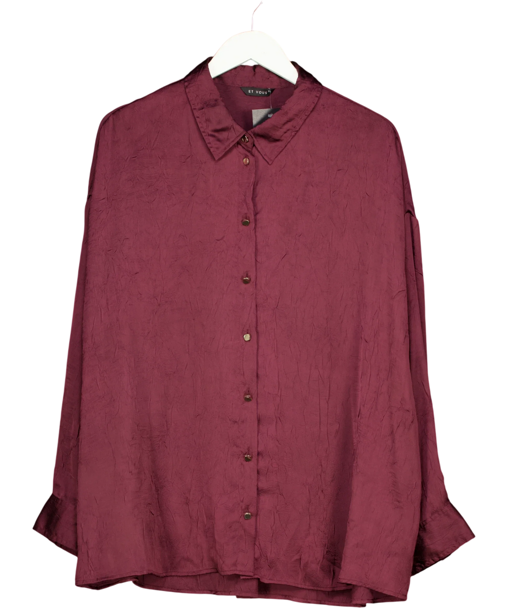 Et Vous burgundy textured shirt, size UK XL — front