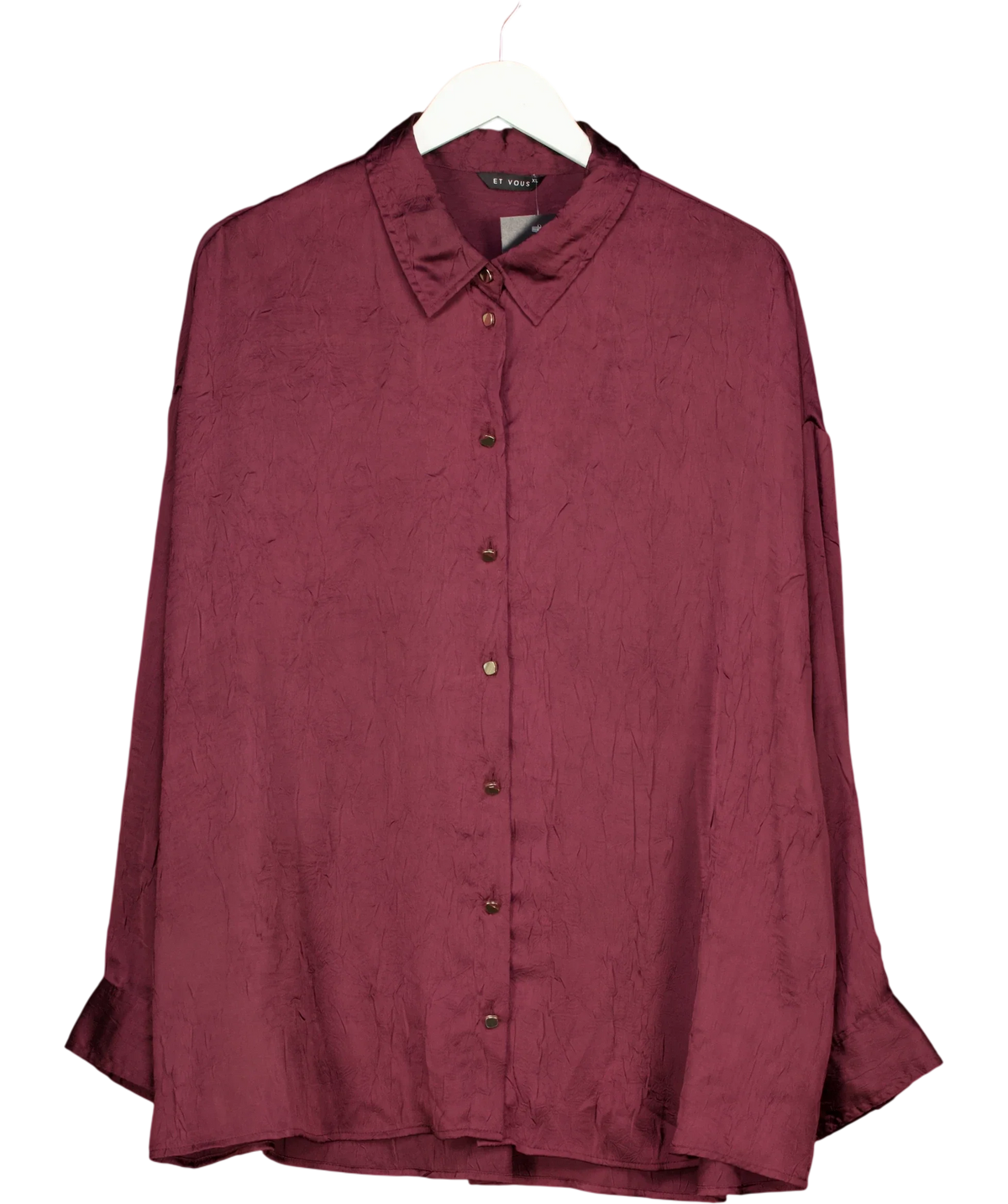 Et Vous burgundy textured shirt, size UK XL — front