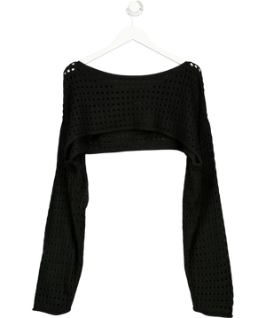 Yours Black Open Knit Bolero Top UK 26-28