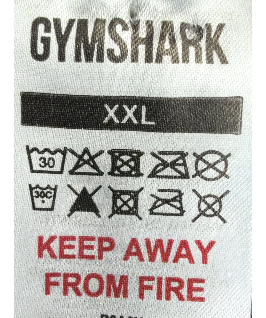 GYMSHARK Black Black Marl T-Shirt, size UK XXL — care label