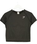 GYMSHARK Black Black Marl T-Shirt, size UK XXL — front