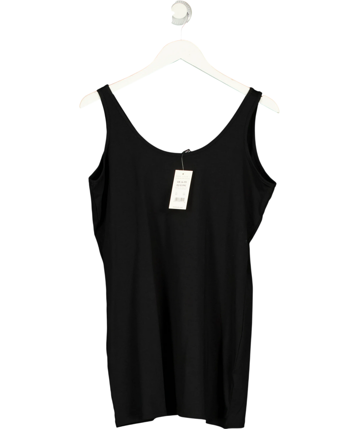 New Look Black CE LONGLINE VEST, size UK 22 — front