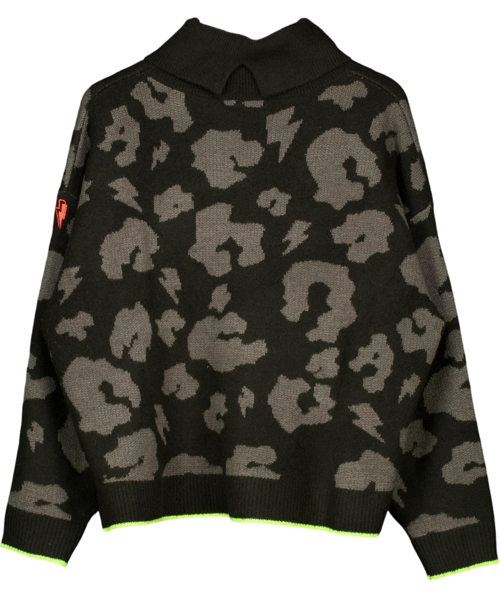 SCAMP & DUDE Black Black Roll Neck Knitted Jumper, size UK XXL — back