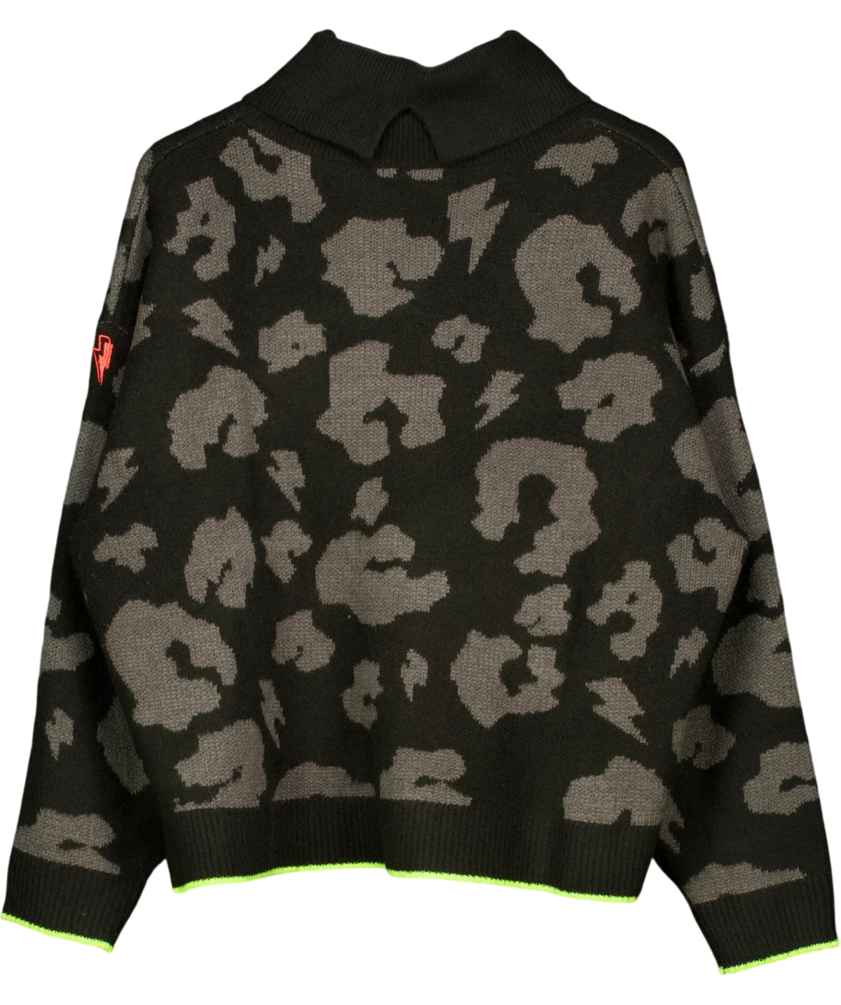SCAMP & DUDE Black Black Roll Neck Knitted Jumper, size UK XXL — back