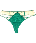 Playful Promises Green Ramona Green Mesh High Waisted Thong, size UK 26 — front