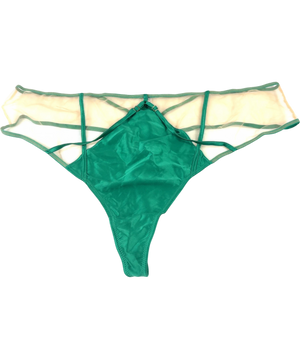 Playful Promises Ramona Green Mesh High Waisted Thong UK 26