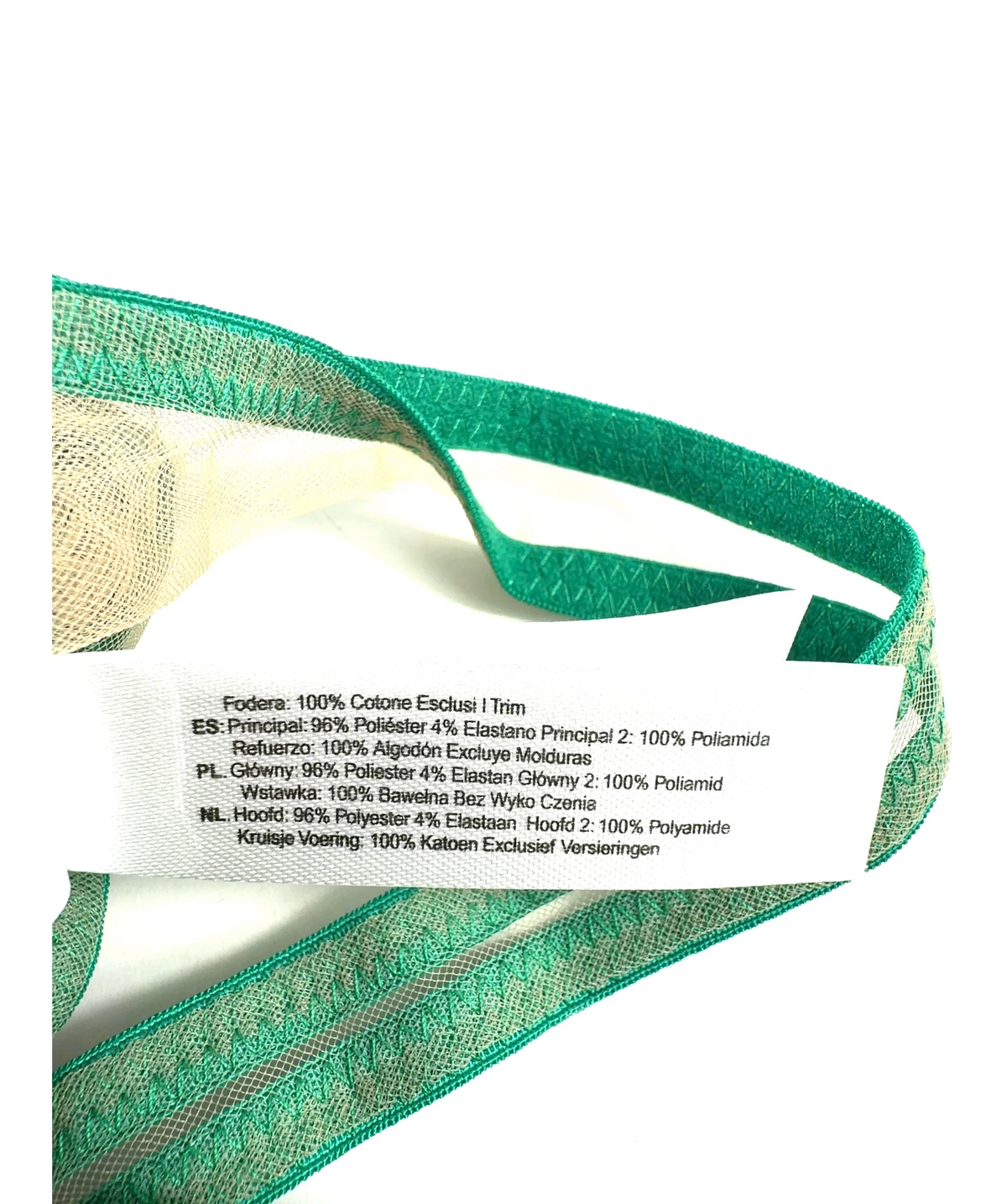 Playful Promises Green Ramona Green Mesh High Waisted Thong, size UK 26 — care label