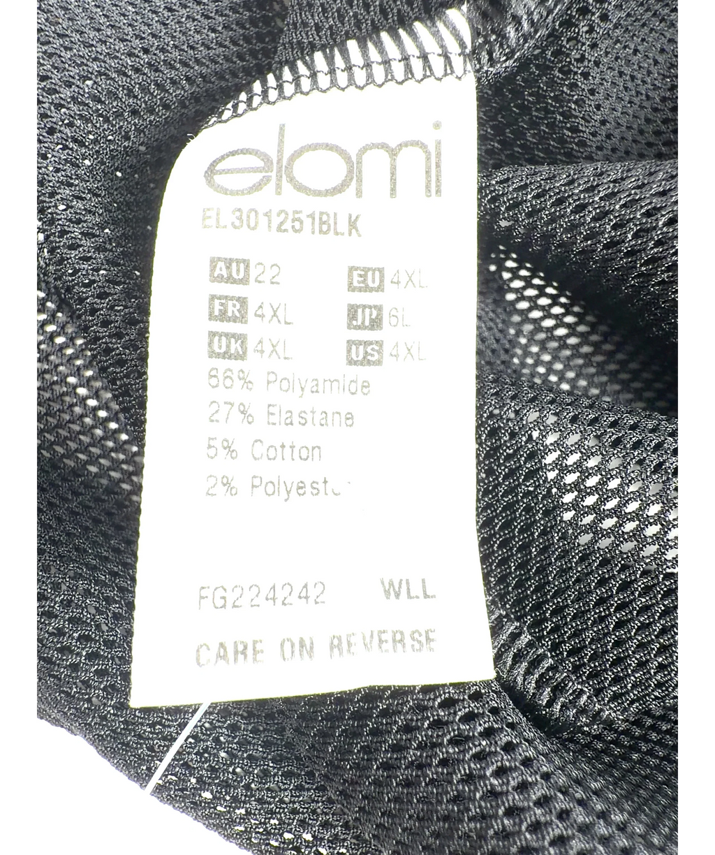 Elomi Black Kintai Full Brief, size UK 4XL — care label