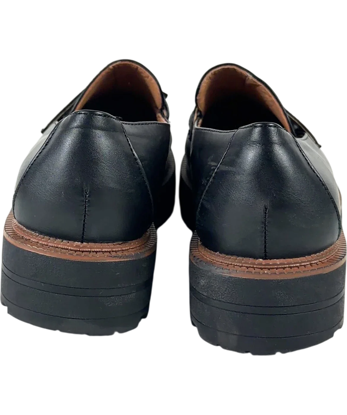 Lipsy Black Tassel Chunky Slip On Loafer, size UK 8 EU 41 👠 — back