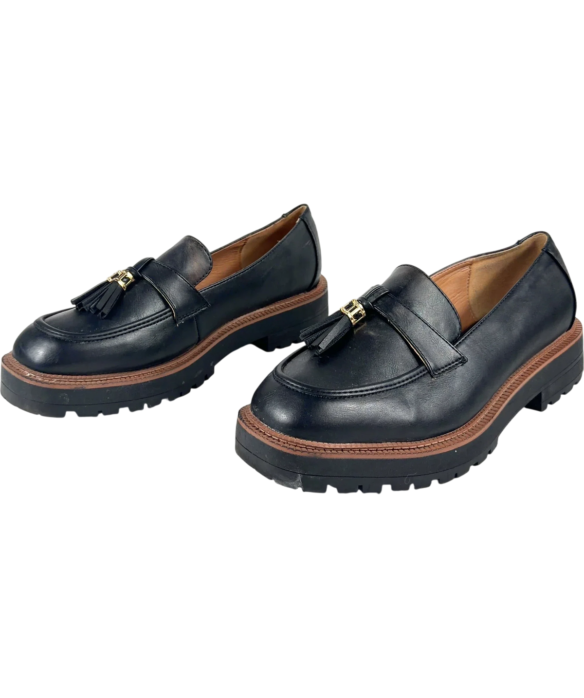 Lipsy Black Tassel Chunky Slip On Loafer, size UK 8 EU 41 👠 — label