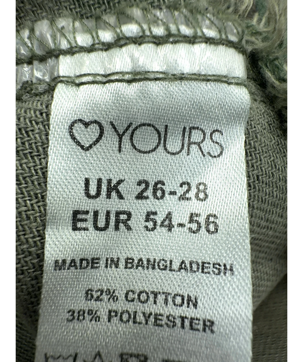 Yours Green Colour, size UK 26-28 — care label