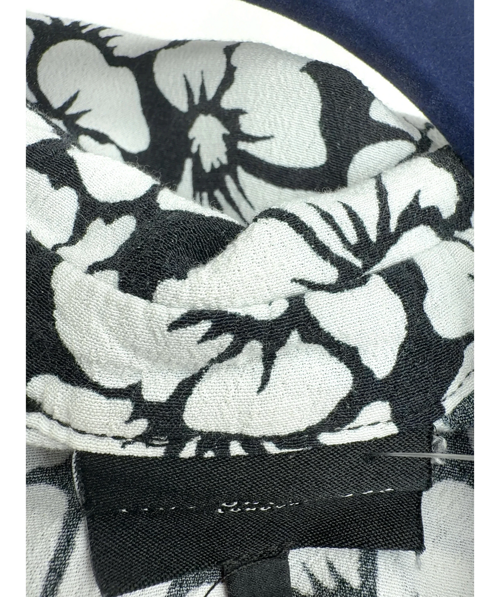 live unlimited black Mono Floral Print Jersey Tiered Midi Shirt Dress, size UK XXXL — care label