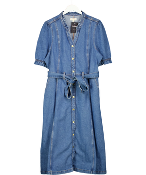 Love & Roses Mid Blue Denim Lace Trim Midi Dress UK 22
