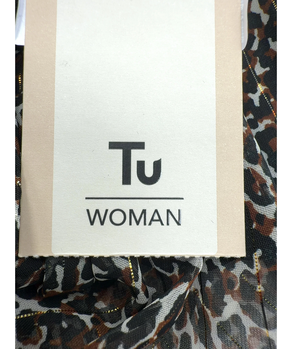 TU Brown Animal Print Sparkle Detail Midaxi/Midi Dress, size UK 22 — detail