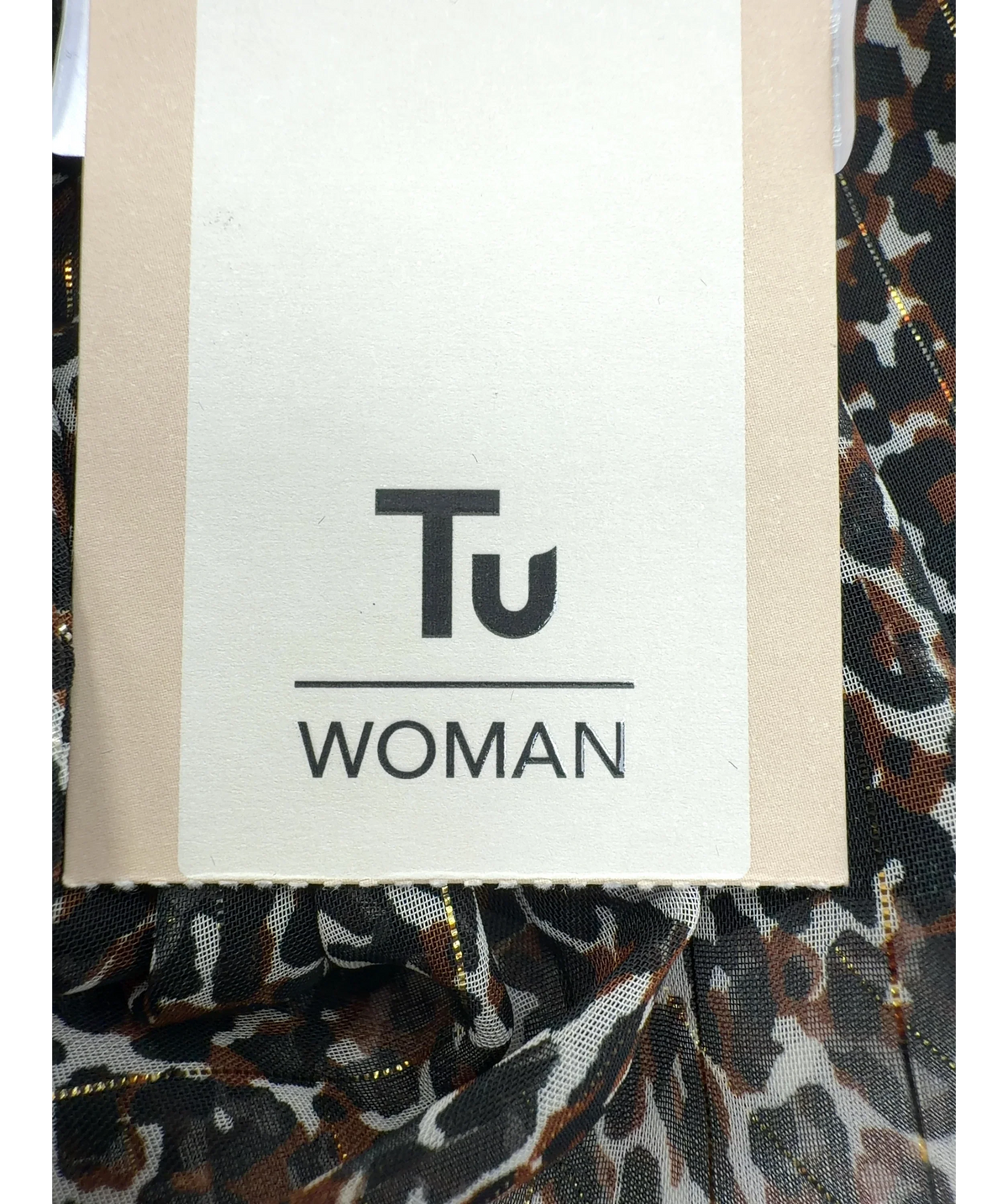 TU Brown Animal Print Sparkle Detail Midaxi/Midi Dress, size UK 22 — detail