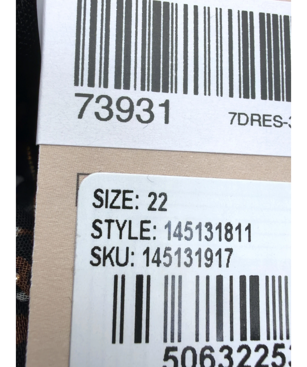 TU Brown Animal Print Sparkle Detail Midaxi/Midi Dress, size UK 22 — care label
