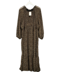 TU Brown Animal Print Sparkle Detail Midaxi/Midi Dress, size UK 22 — front