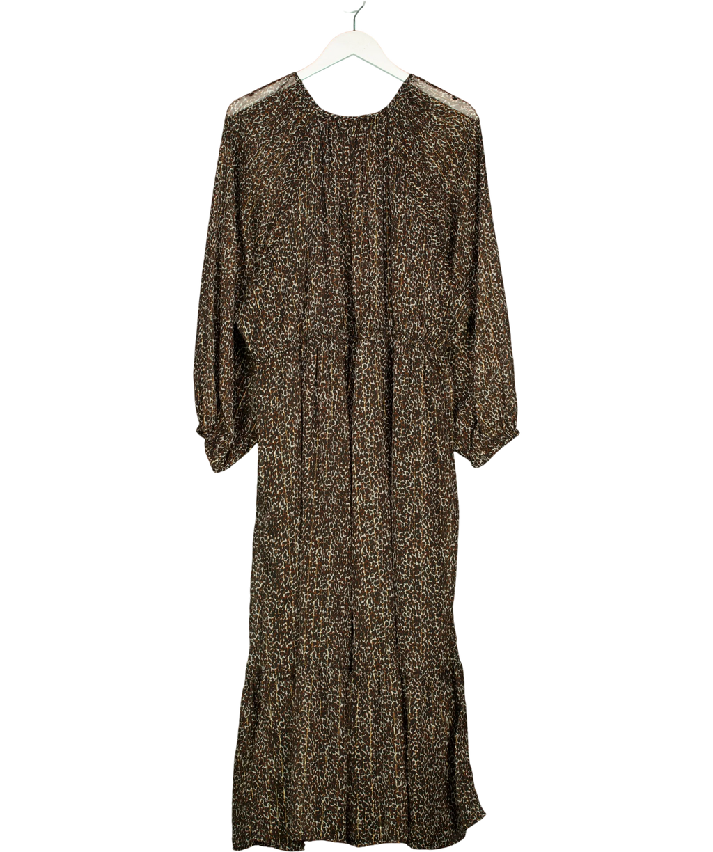 TU Brown Animal Print Sparkle Detail Midaxi/Midi Dress, size UK 22 — back