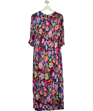 Rixo Jess Floral Ruched Crepe Midi Dress UK 22