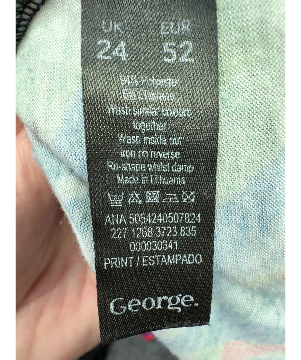 George Multicoloured Colour, size UK 24 — label