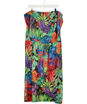 George Multicoloured Tropical Drawstring Midi Dress UK 24