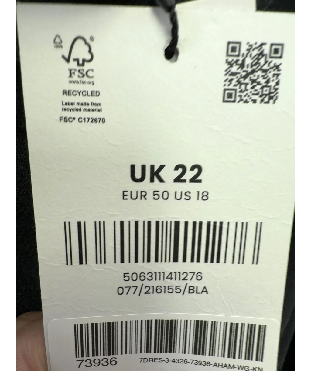Limited Collection Black Colour, size UK 22 — label