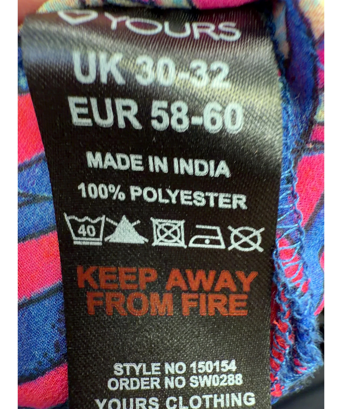 Yours Multicoloured Colour, size UK 30 — label