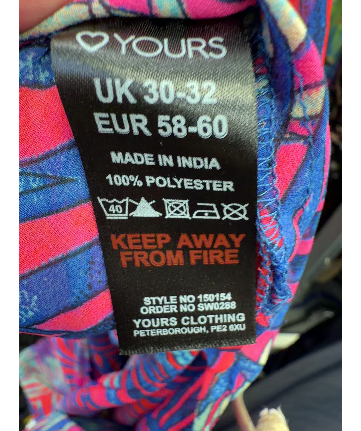 Yours Multicoloured Colour, size UK 30 — care label