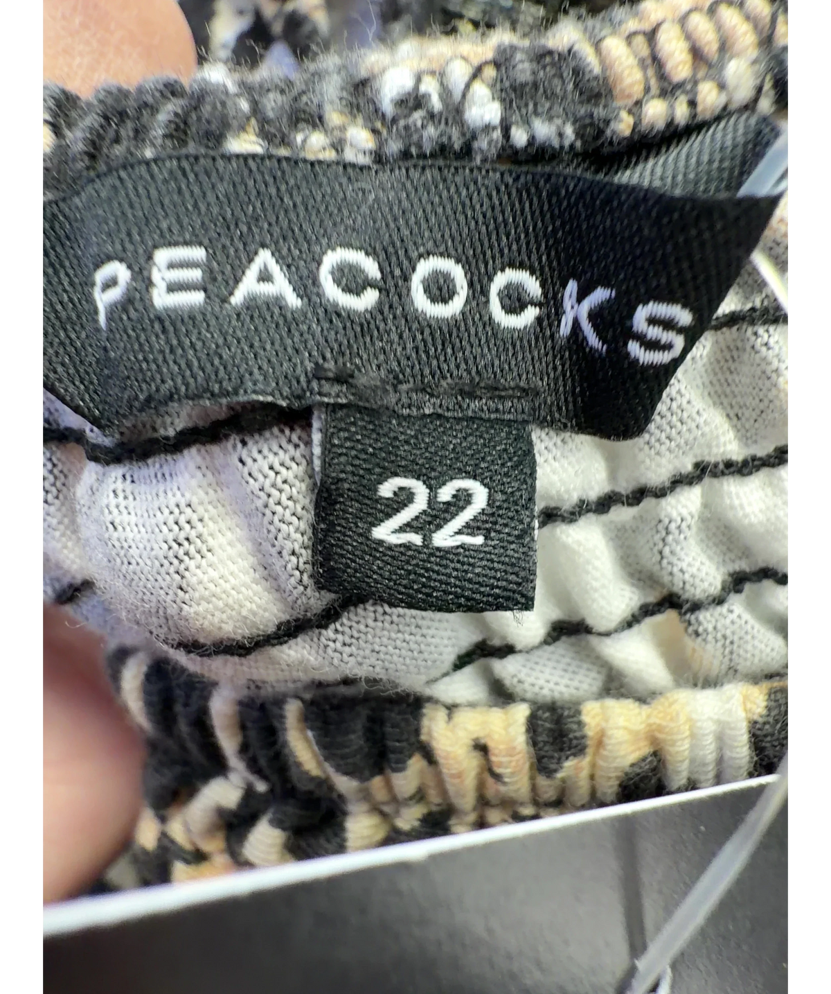 Peacocks Beige Colour, size UK 22 — care label