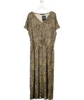 Yours Brown Brown Leopard Maxi Dress, size UK 22 — front