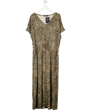 Yours Brown Leopard Maxi Dress Drawstring Waist UK 22