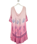 Ashley Taylor Pink ombré pink and blue pineapple-print beach/cover-up dress, size UK XXXL — front