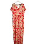 Yours Red tropical print cotton jumpsuit, size UK 22 — front