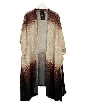 Live Unlimited Brown Leopard Ombre Kimono UK XXXL