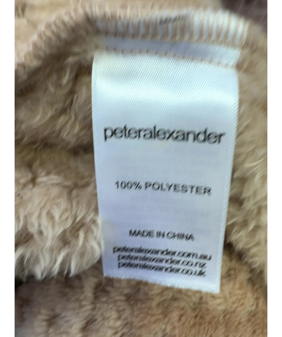 Peter Alexander Beige Colour — label