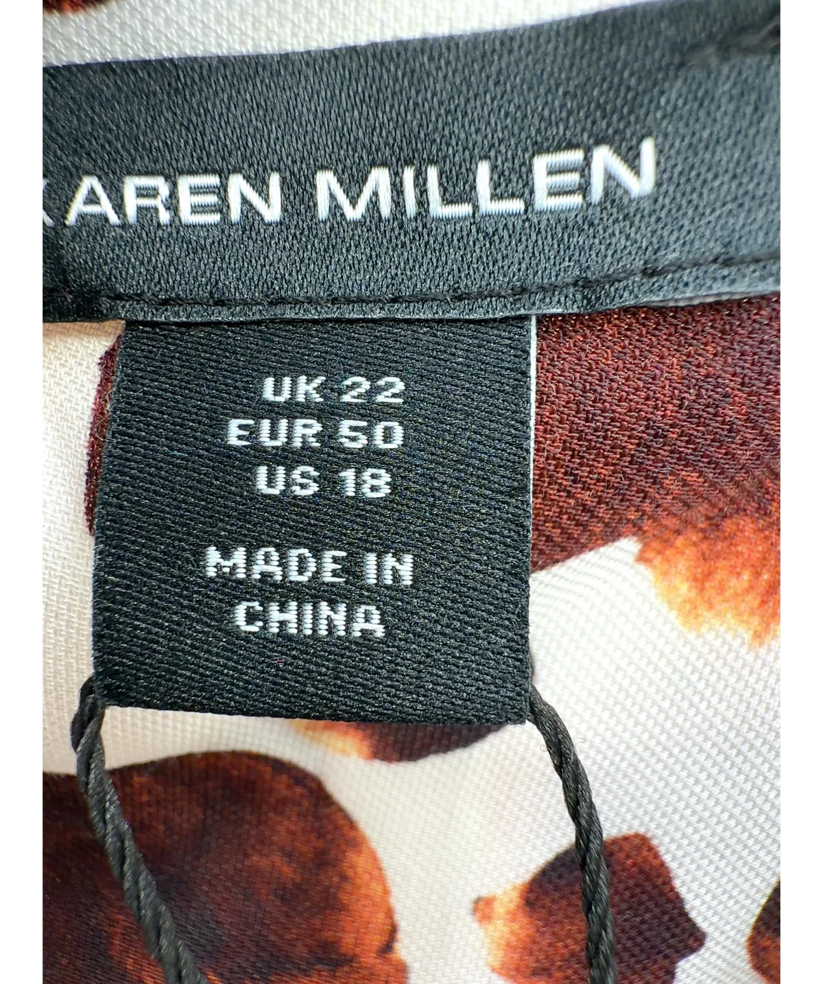 KAREN MILLEN Brown Plus Size Premium Viscose Linen Woven Shirt Dress With Gold, size UK 22 — care label