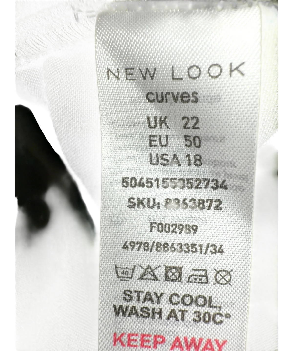 New Look khaki Colour, size UK 22 — fabric detail